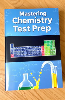 A vibrant and engaging cover for a chemistry test book