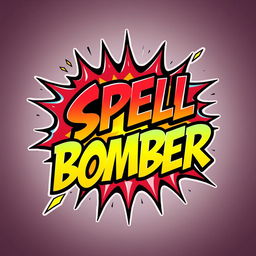 A comic-style logo inspired by the Power Stone game, featuring the text 'SPELL BOMBER' in a dynamic and bold font