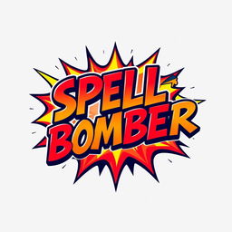 A comic-style logo inspired by the Power Stone game, featuring the text 'SPELL BOMBER' in a dynamic and bold font