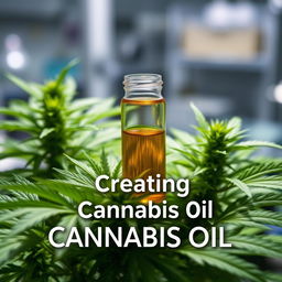 A captivating thumbnail for a YouTube video about the creation of cannabis oil