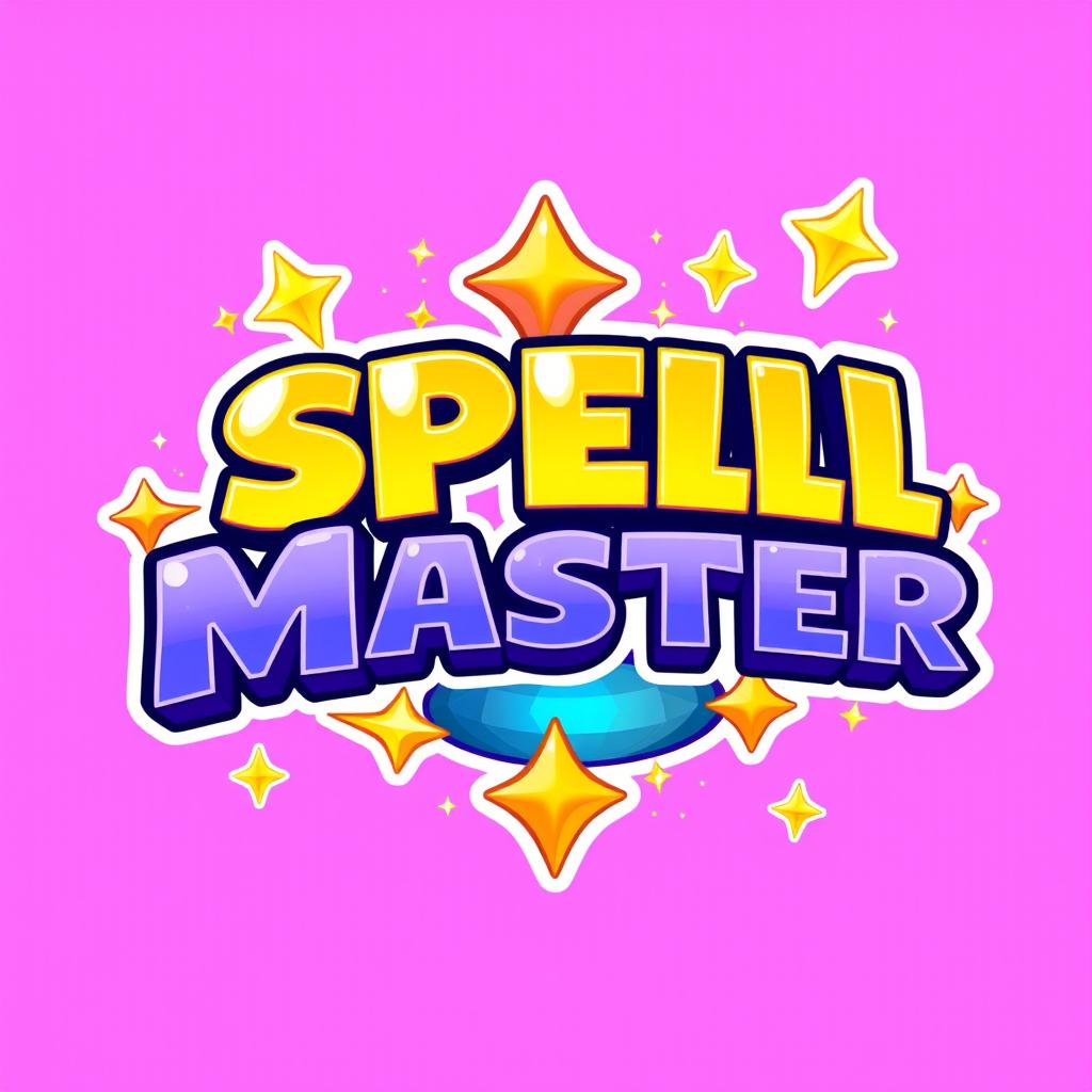 A vibrant logo inspired by the game Ristar, featuring the text 'SPELL MASTER' in a whimsical and dynamic font