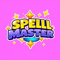 A vibrant logo inspired by the game Ristar, featuring the text 'SPELL MASTER' in a whimsical and dynamic font