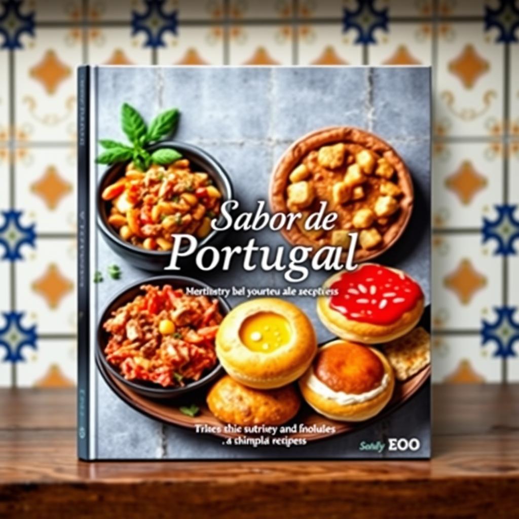 A beautifully crafted eBook cover displaying the essence of Portuguese cuisine