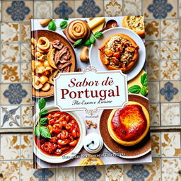 A beautifully crafted eBook cover displaying the essence of Portuguese cuisine