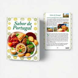 A set of beautifully crafted eBook covers displaying the essence of Portuguese cuisine, both front and back