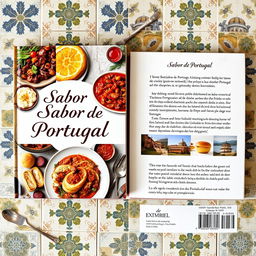 A set of beautifully crafted eBook covers displaying the essence of Portuguese cuisine, both front and back