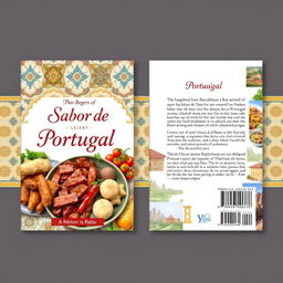 A set of beautifully crafted eBook covers displaying the essence of Portuguese cuisine, both front and back