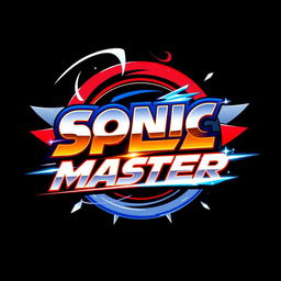 A dynamic and energetic logo inspired by the Sonic the Hedgehog series, featuring the text 'SPELL MASTER' in an electric, speedy font