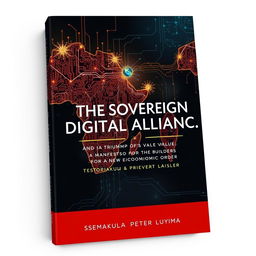 An artistic book cover design for 'THE SOVEREIGN DIGITAL ALLIANCE: AND THE TRIUMPH OF VALUE