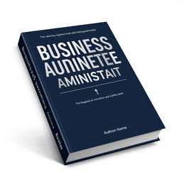 A professional and sleek book cover design for a book on business administration