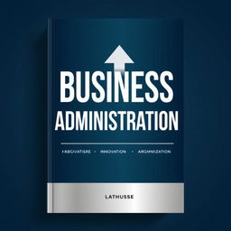 A professional and sleek book cover design for a book on business administration