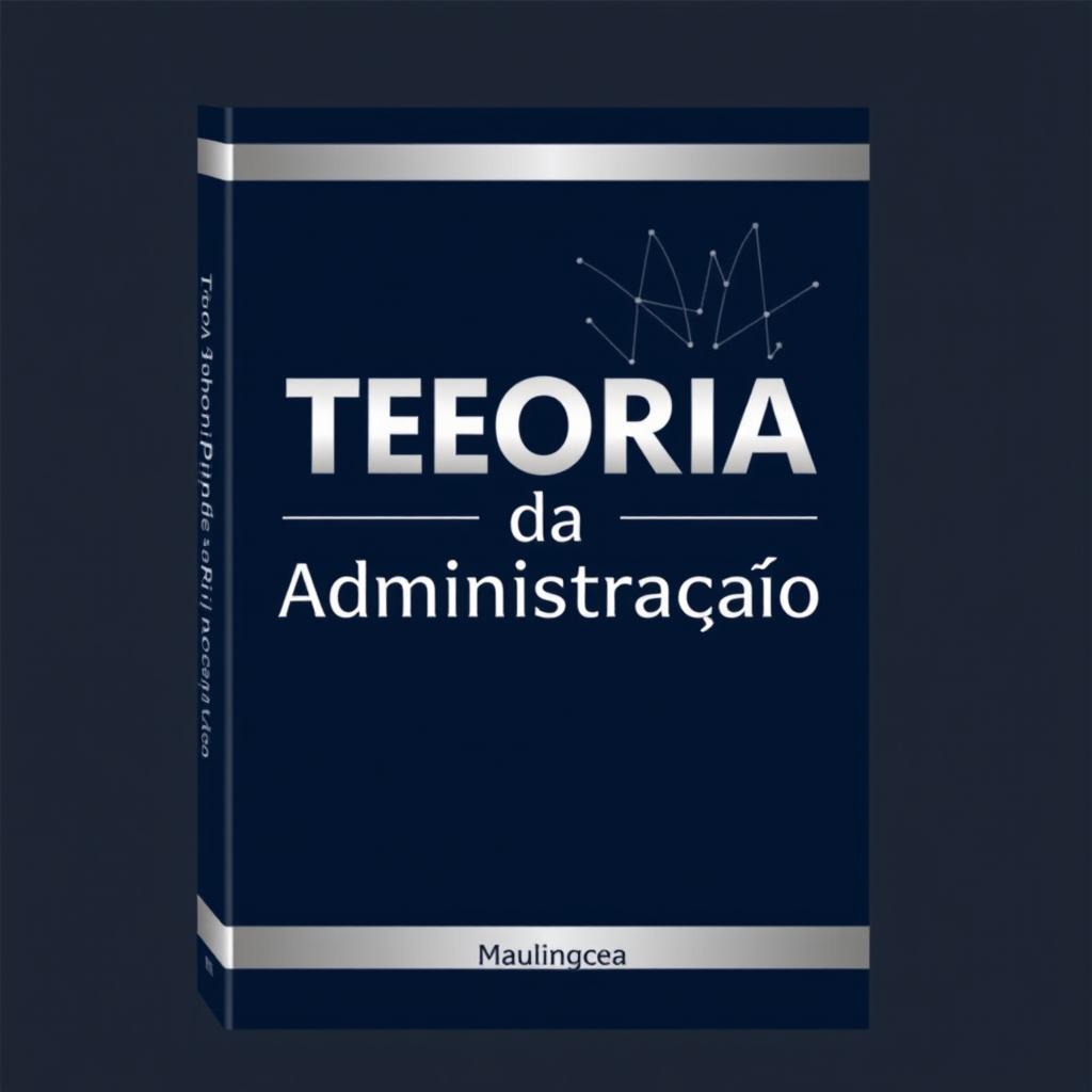 A professional and sleek book cover design for a book titled "Teoria da Administração"