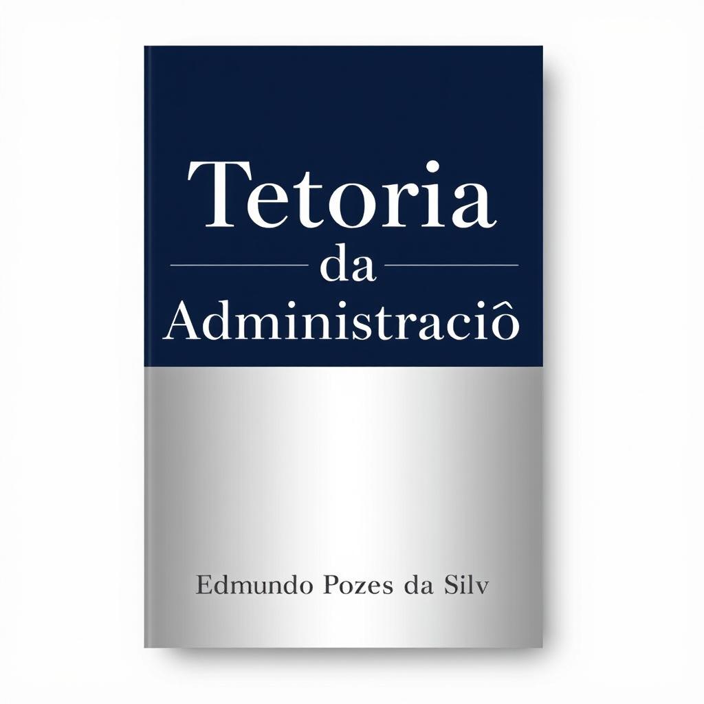 A professional and sophisticated book cover design for a book titled "Teoria da Administração" by Edmundo Pozes da Silva