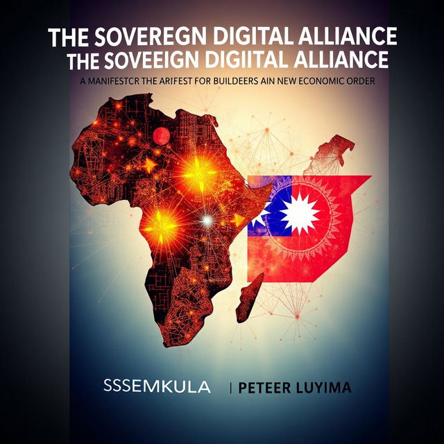 An artistic book cover design for 'THE SOVEREIGN DIGITAL ALLIANCE: AND THE TRIUMPH OF VALUE