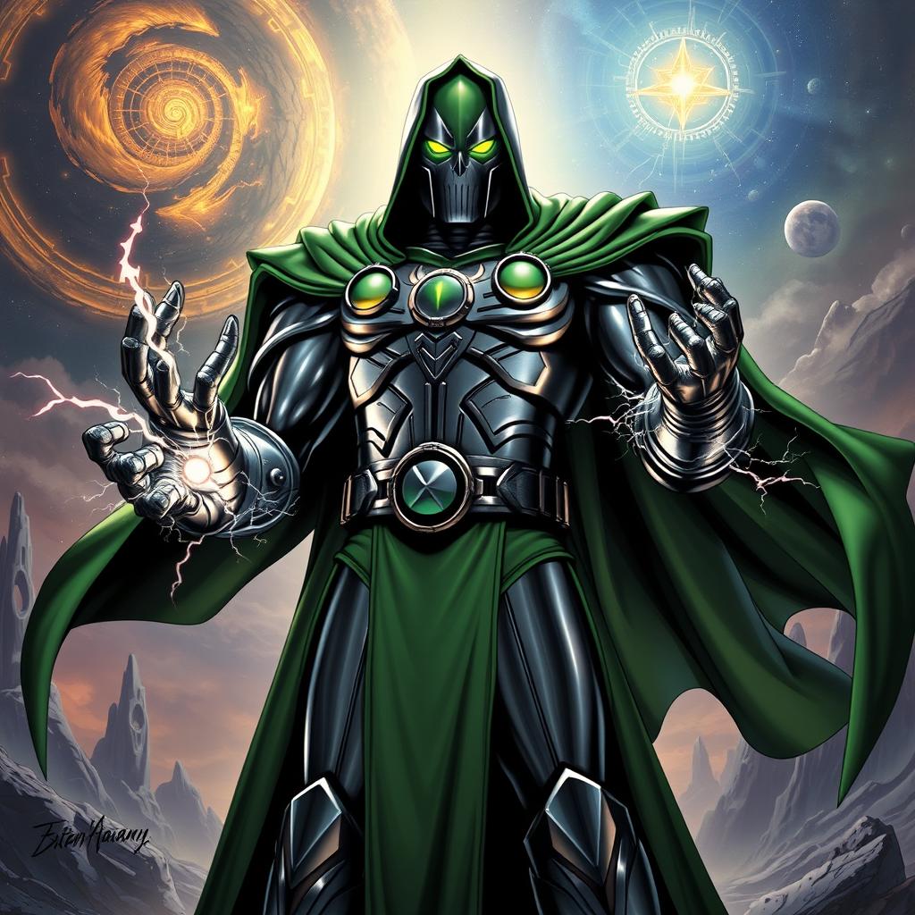 Doctor Doom, embodying his full power, stands in a commanding pose