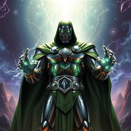 Doctor Doom, embodying his full power, stands in a commanding pose