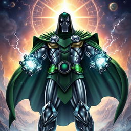 Doctor Doom, embodying his full power, stands in a commanding pose