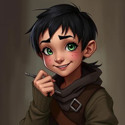 Lila, known as "Lil" to the other children, is depicted in DnD character art style as a scrappy, street-smart girl