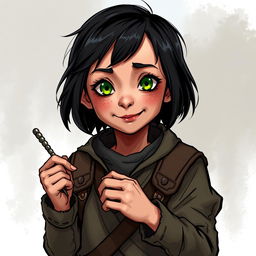 Lila, known as "Lil" to the other children, is depicted in DnD character art style as a scrappy, street-smart girl