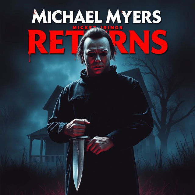 A menacing and eerie movie poster featuring Michael Myers, the infamous horror character