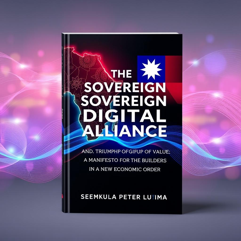 An artistic book cover design for 'THE SOVEREIGN DIGITAL ALLIANCE: AND THE TRIUMPH OF VALUE