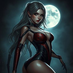 A captivating depiction of a sexy spider girl with alluring features