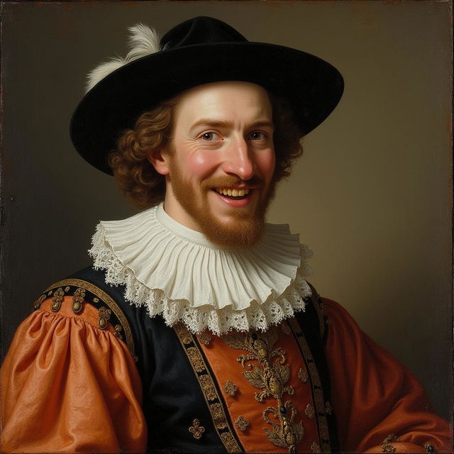 A portrait of a 17th-century Dutch merchant, rendered in the energetic style of Frans Hals