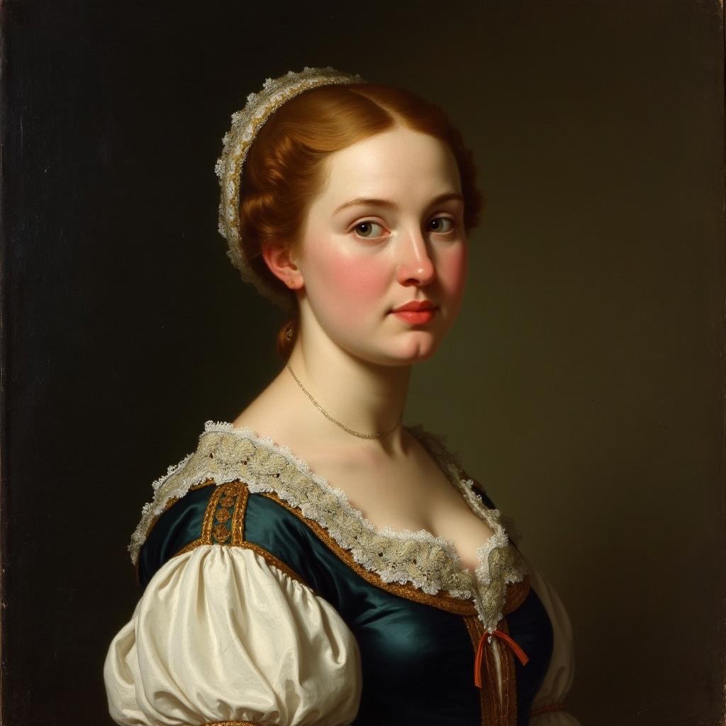 A painting of a 17th-century Dutch woman, captured in the distinctive style of Franz Hals