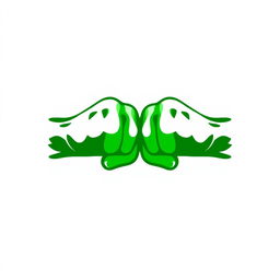 A green logo symbolizing two fists bumping or colliding, set against a white background