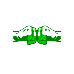 A green logo symbolizing two fists bumping or colliding, set against a white background