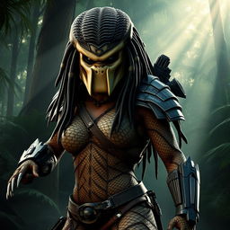 A female Yautja warrior from the Predator movie franchise