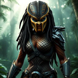 A female Yautja warrior from the Predator movie franchise