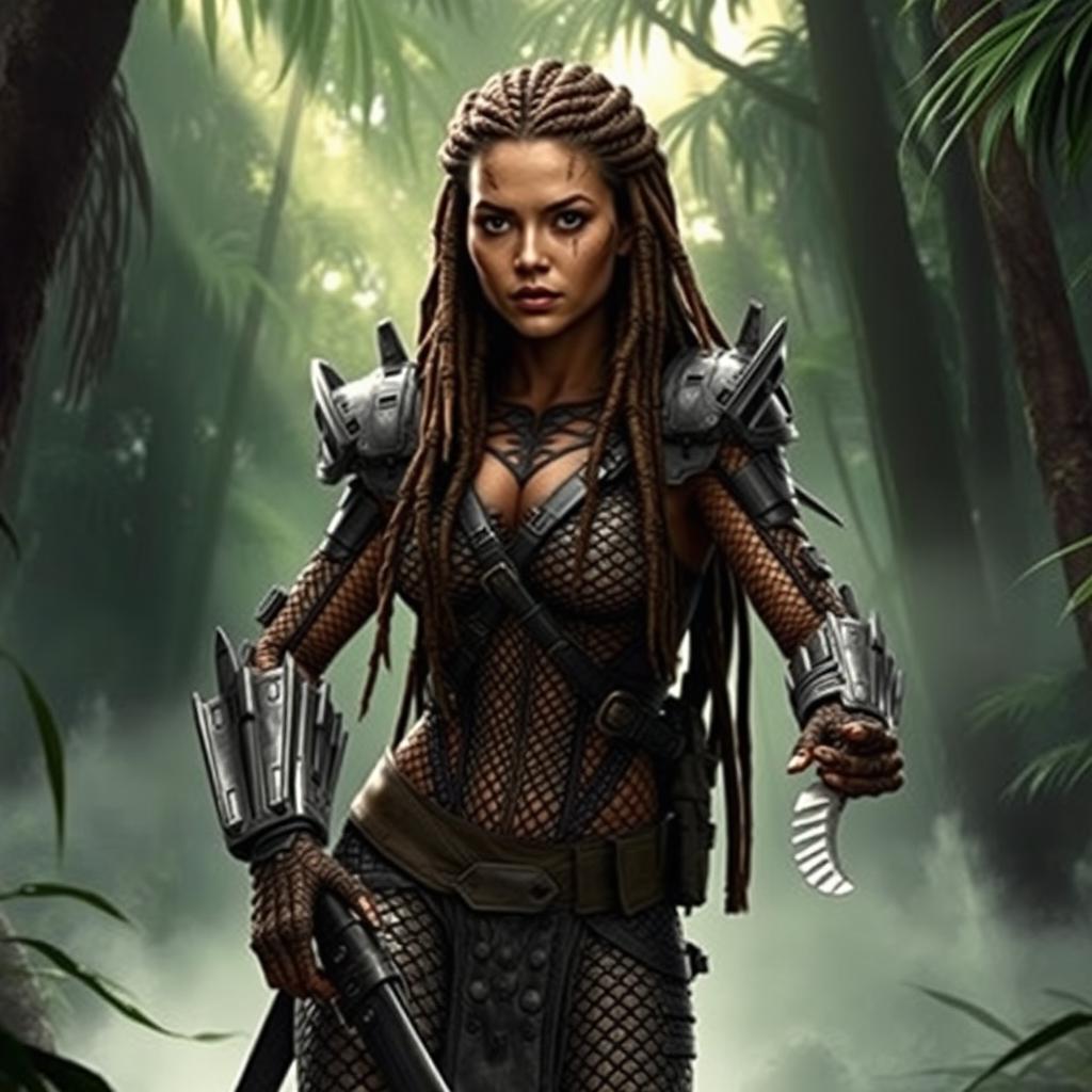 A female Yautja warrior from the Predator movie franchise