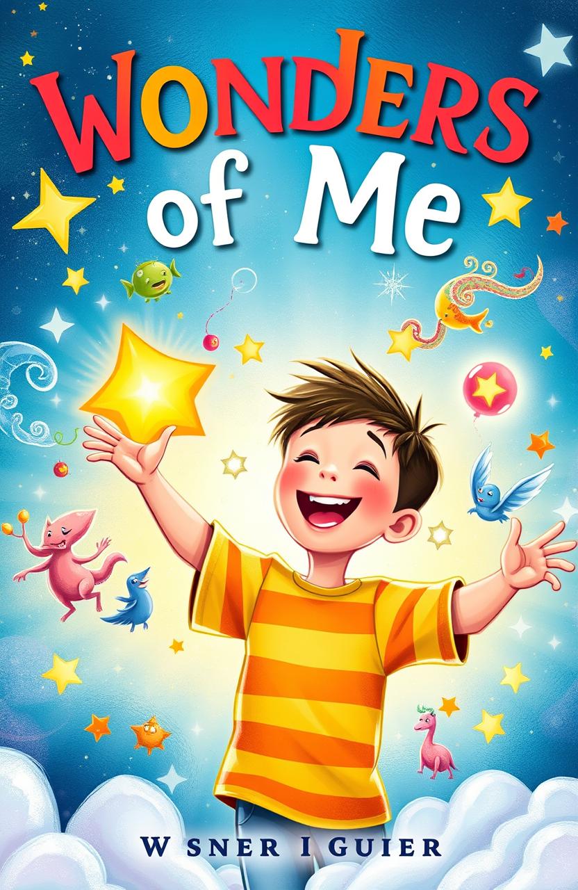 Create a vibrant and whimsical book cover for "Wonders of Me"