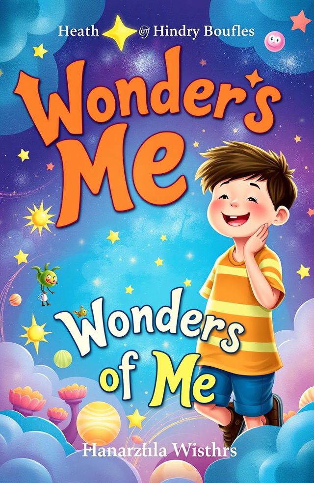 Create a vibrant and whimsical book cover for "Wonders of Me"