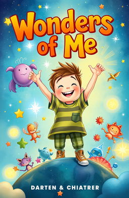 Create a vibrant and whimsical book cover for "Wonders of Me"