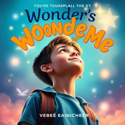 Create a vibrant and whimsical book cover for "Wonders of Me", a teen self-discovery book