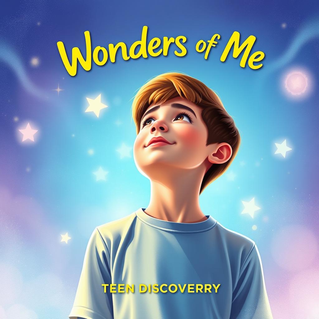 Create a vibrant and whimsical book cover for "Wonders of Me", a teen self-discovery book