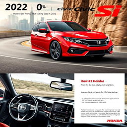 A striking image of the 2022 Honda Civic Si, showcased in a vibrant red color