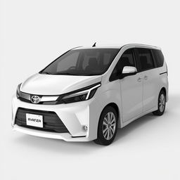 A grayscale 3D rendering of the 2024 Toyota Avanza, showcasing its sleek design and modern features