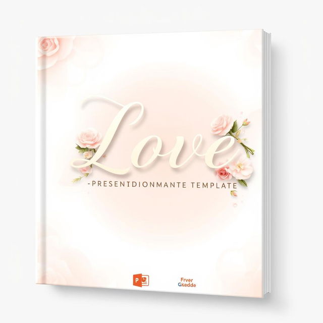 An elegant and romantic cover for a PowerPoint template product named 'Love'