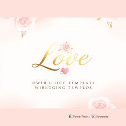 An elegant and romantic cover for a PowerPoint template product named 'Love'