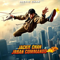 A dynamic, action-packed movie poster featuring Jackie Chan