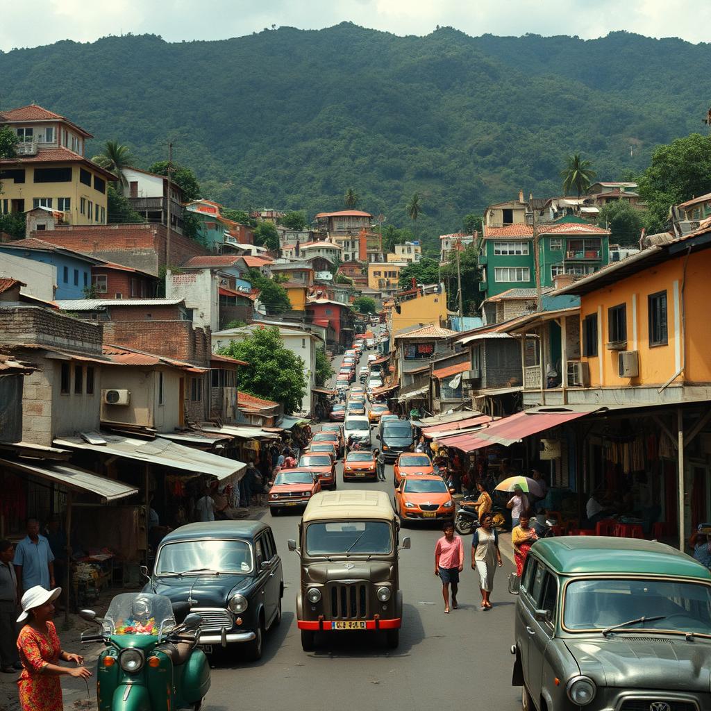 A reinterpretation of the 1962 film "Cinco Vezes Favela", showcasing a vibrant and dynamic scene in a Brazilian favela