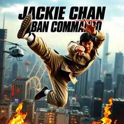 A dynamic, action-packed movie poster featuring Jackie Chan