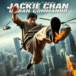 A dynamic, action-packed movie poster featuring Jackie Chan