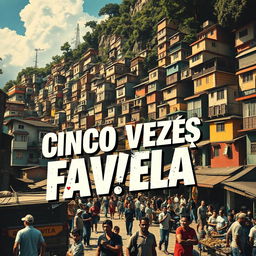 A modern reinterpretation of the 1962 movie poster for "Cinco Vezes Favela"