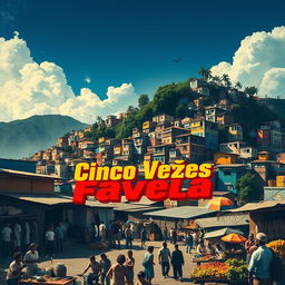 A modern reinterpretation of the 1962 movie poster for "Cinco Vezes Favela"