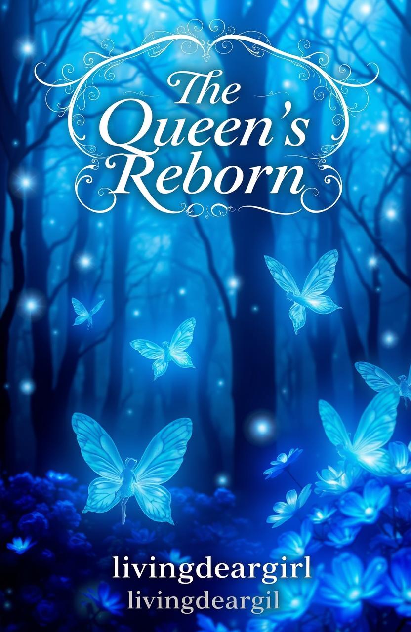 A fantasy novel cover featuring a mystical blue theme