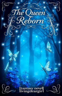 A fantasy novel cover featuring a mystical blue theme